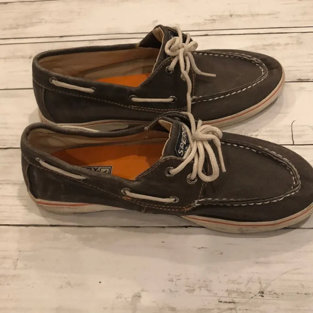 Sperry Halyard Brown Boat Shoes Top Sliders